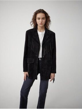 Re/Done Black Suede Blazer